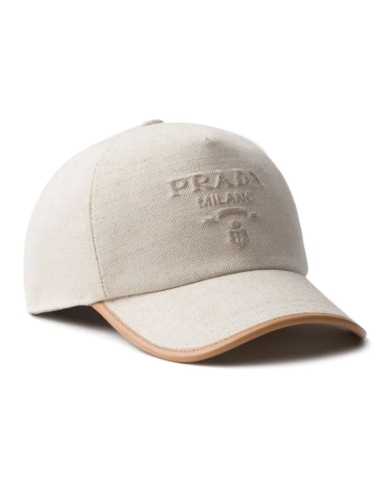 Prada Baseballkappe mit Logo-Prägung - Nude Nude