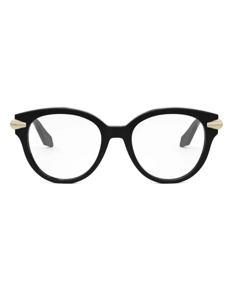 Bulgari Brille mit rundem Gestell - Schwarz Schwarz