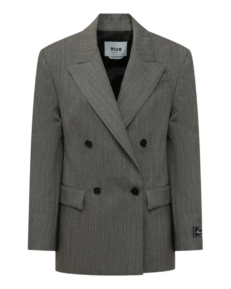 MSGM Doppelreihiger Blazer - Grau Grau