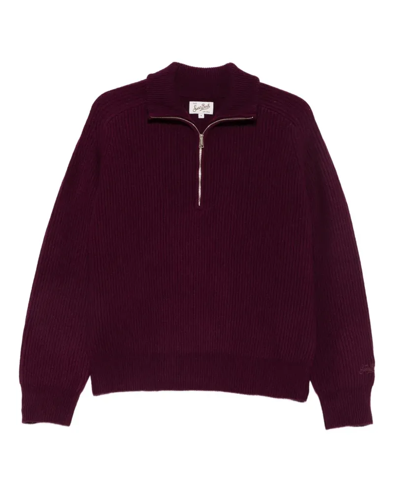 MC2 Saint Barth Isalyn ribbed-knit quarter-zip sweater - Rot Rot