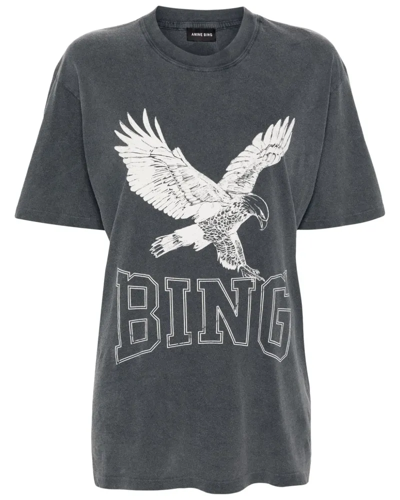 Anine Bing T-Shirt mit Logo-Print Grau