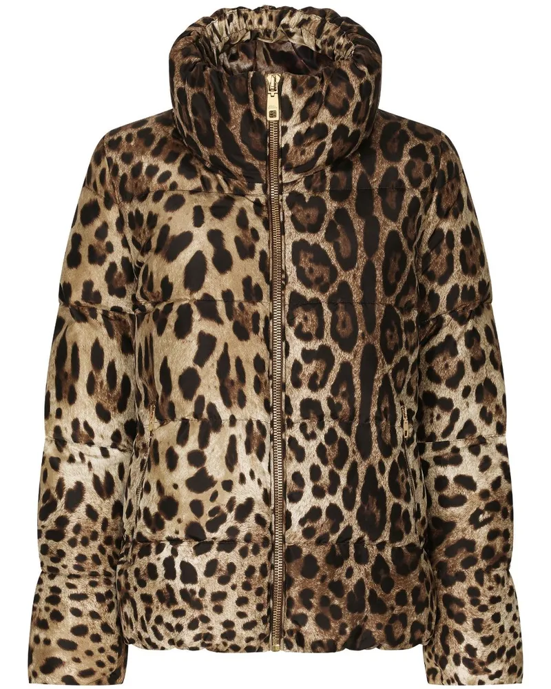 Dolce & Gabbana Gefütterte Jacke mit Leoparden-Print - Braun Braun