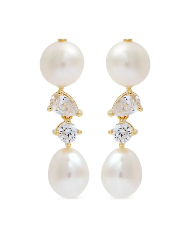 Completedworks Ohrringe mit Perlen und Zirkonia - Gold Gold