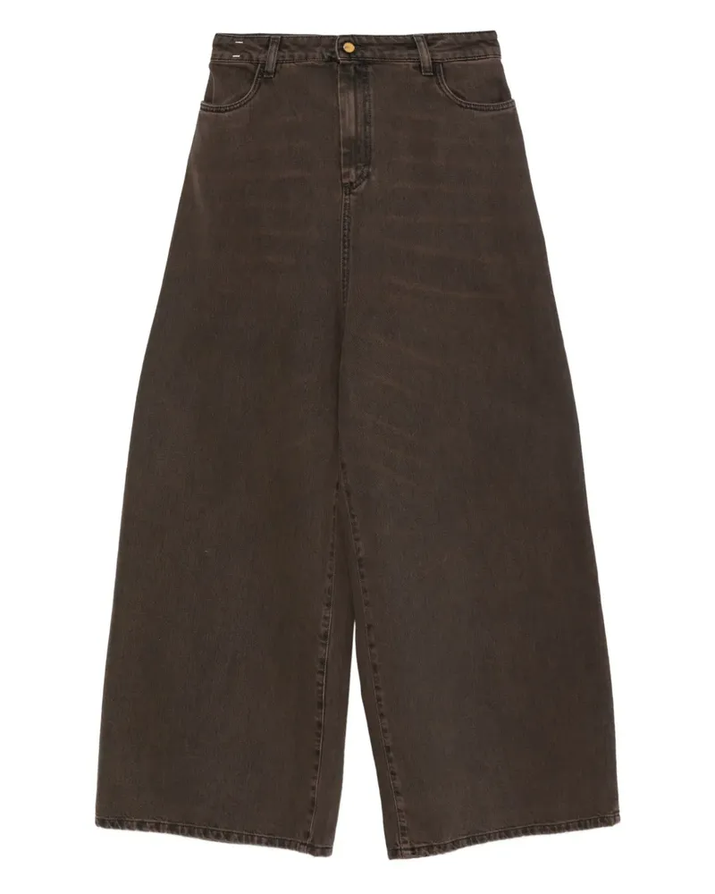ALYSI Five-Pocket-Jeans mit Logo-Patch - Braun Braun