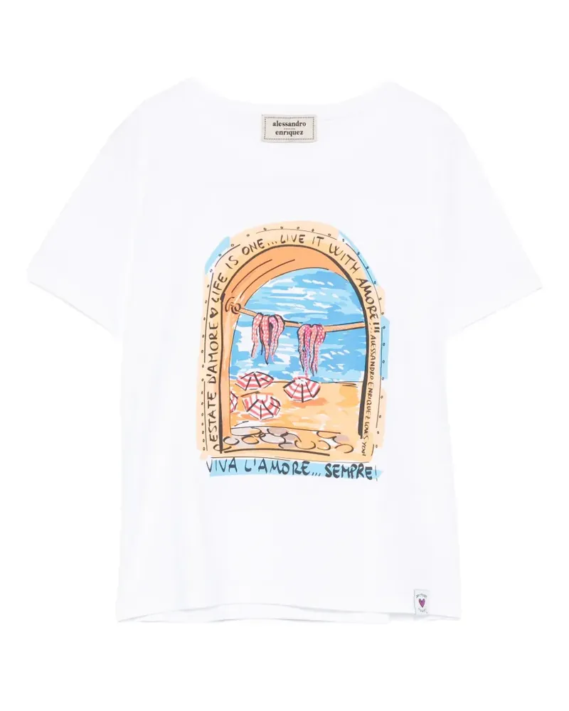 Alessandro Enriquez cotton T-shirt - Weiß Weiß