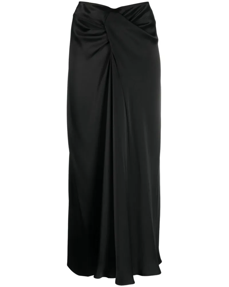 Stella McCartney Drapierter Midirock - Schwarz Schwarz
