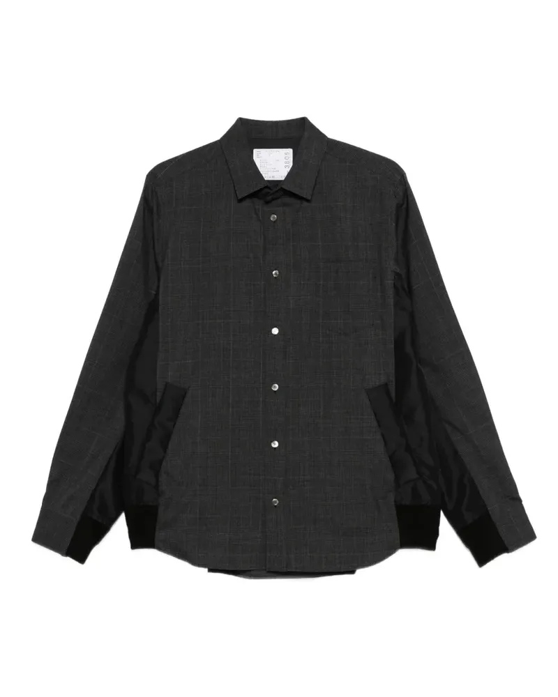 Sacai Karierte Hemdjacke - Grau Grau