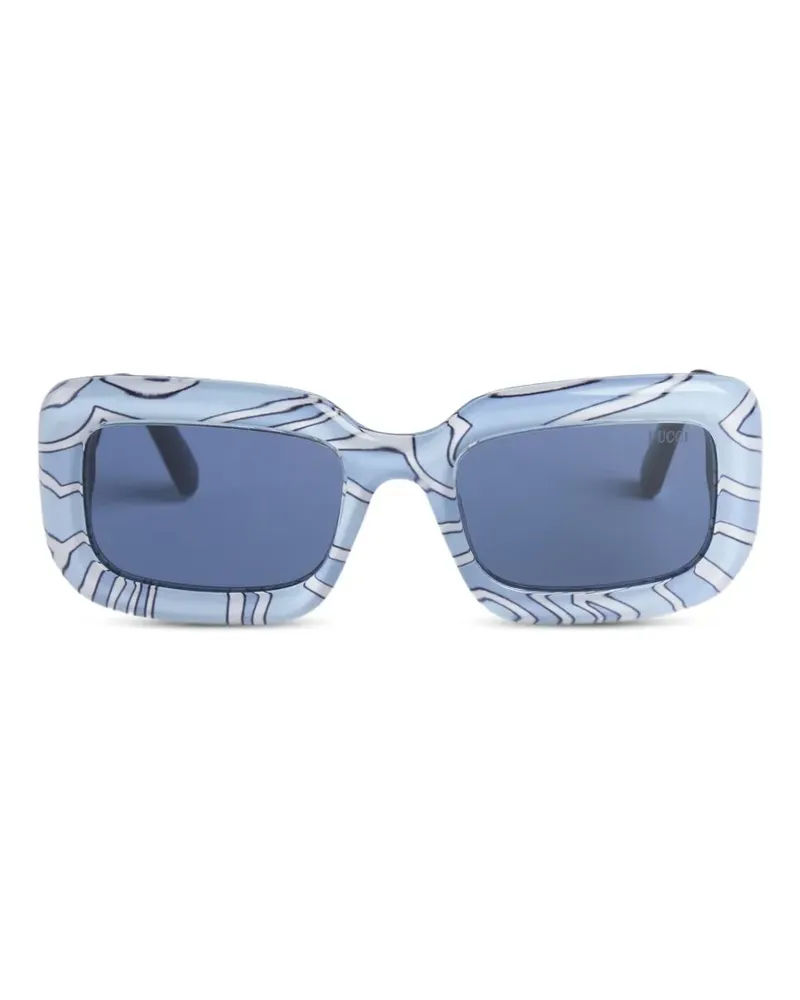 Emilio Pucci Labirinto rechteckige Sonnenbrille - Blau Blau