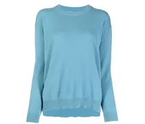 Kaschmirpullover mit Rundhalsausschnitt - Blau