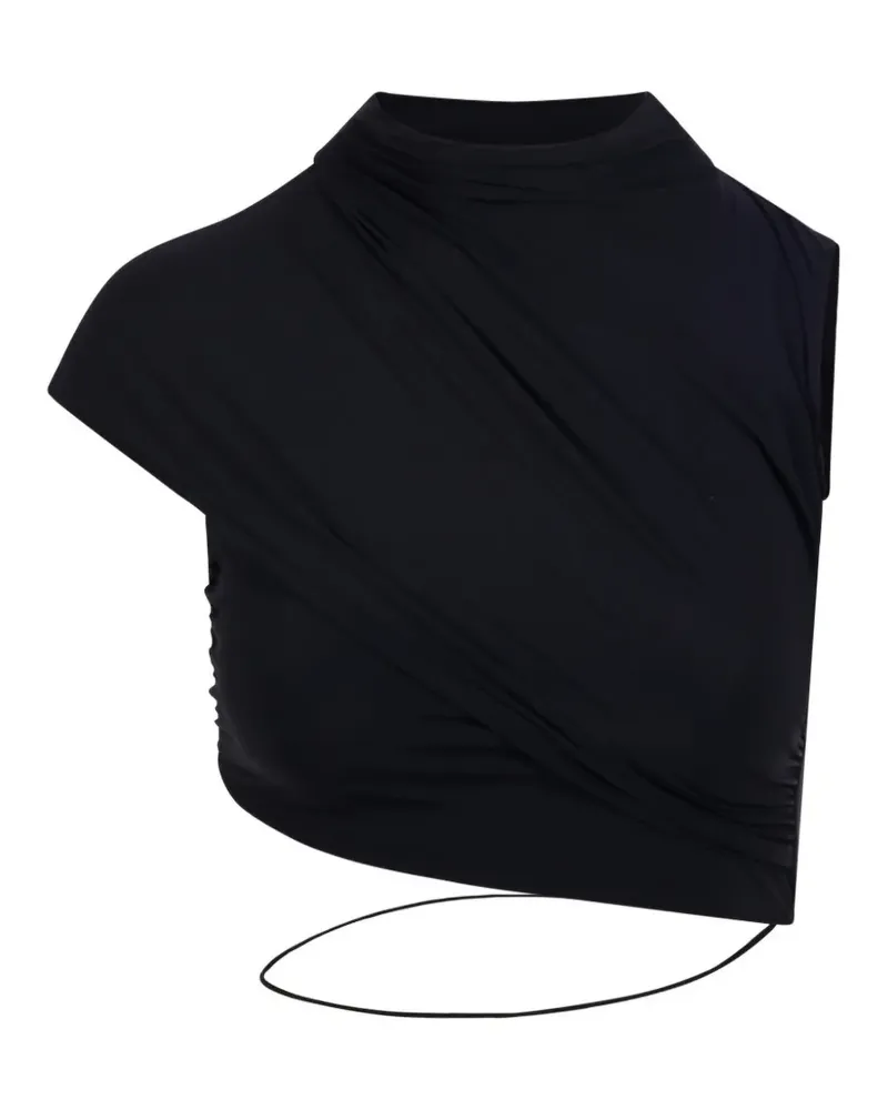 Amazuìn Asymmetrisches Top mit Drapierung - Schwarz Schwarz