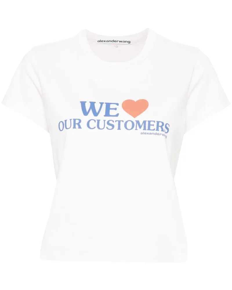 Alexander Wang Cropped-T-Shirt mit Slogan-Print - Rosa Rosa