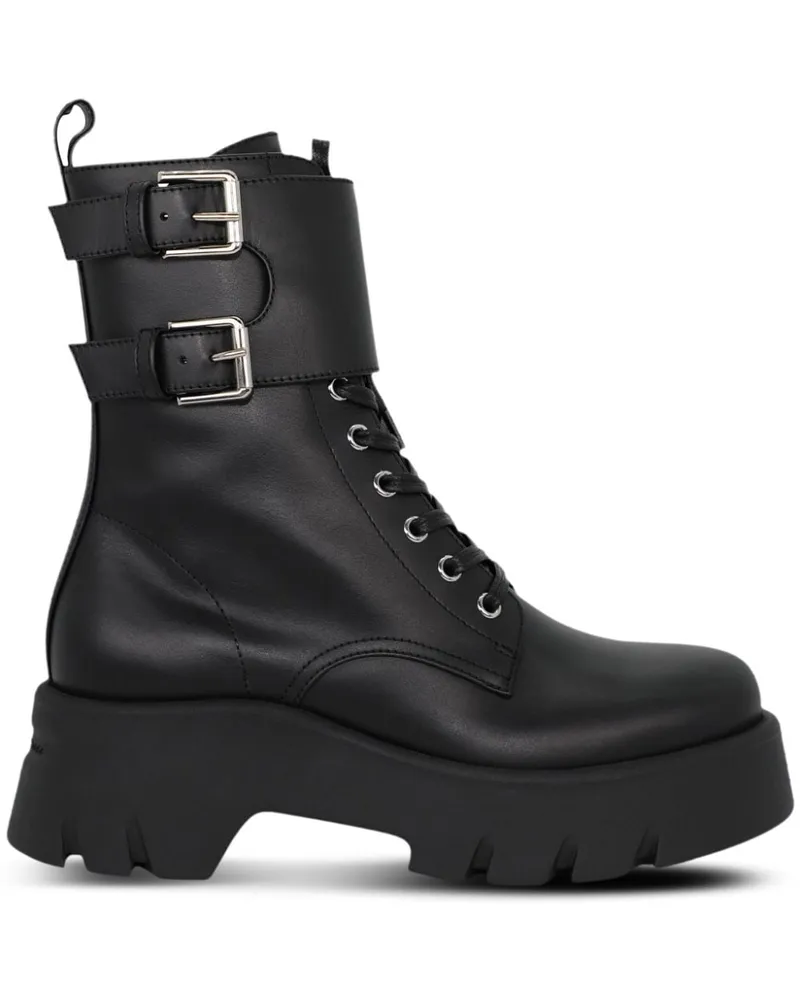 Gianvito Rossi Stiefel im Military-Look - Schwarz Schwarz