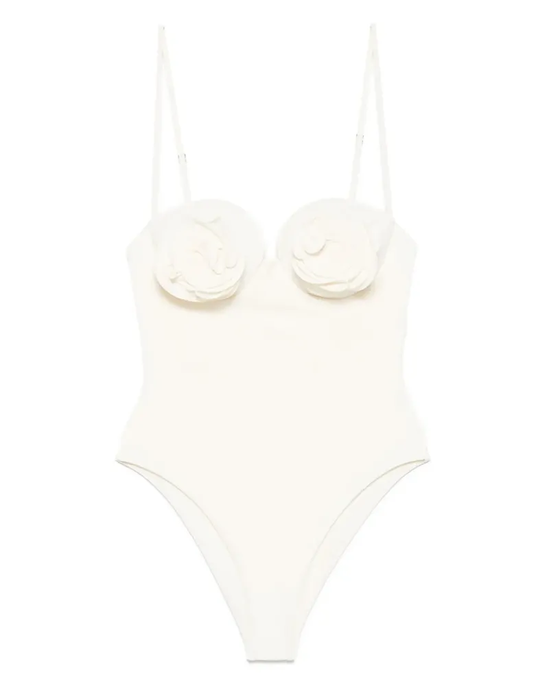 Magda Butrym Bustier-Badeanzug mit 3D Blume - Nude Nude