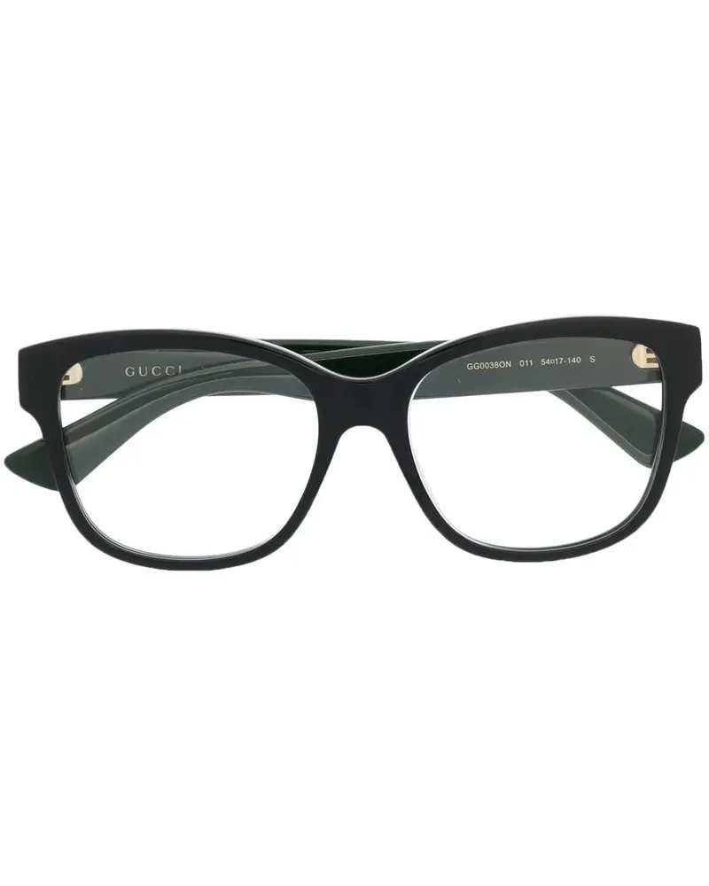Gucci Brille mit eckigem Gestell - Schwarz Schwarz