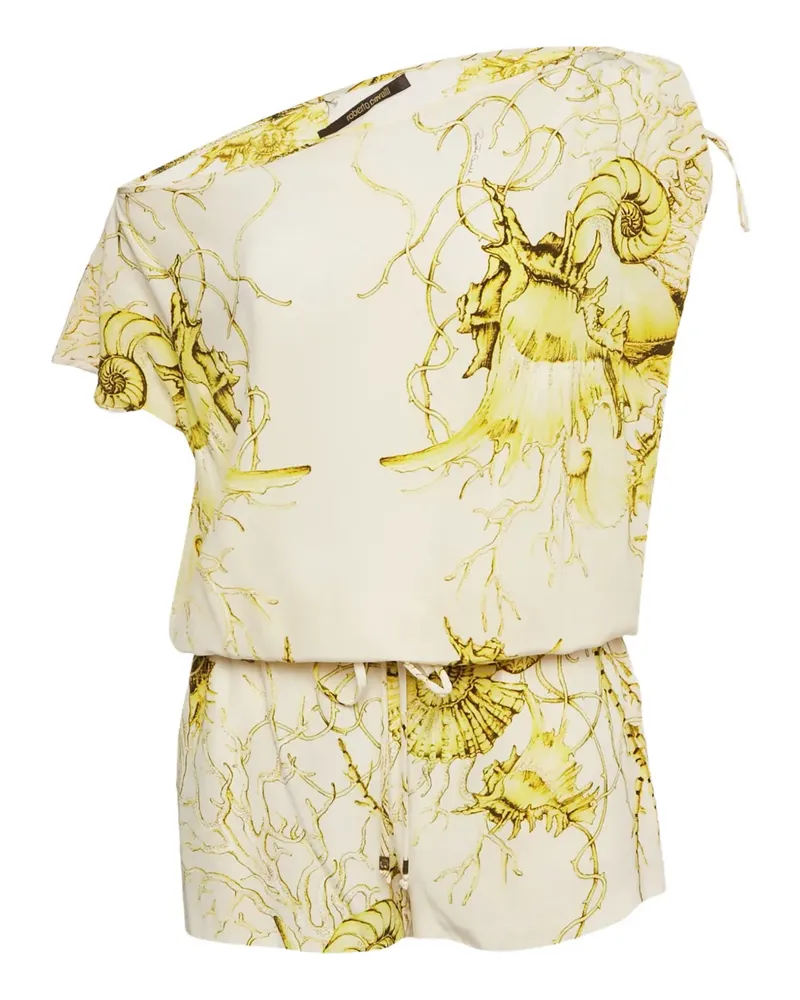 Roberto Cavalli one-shoulder playsuit - Nude Nude