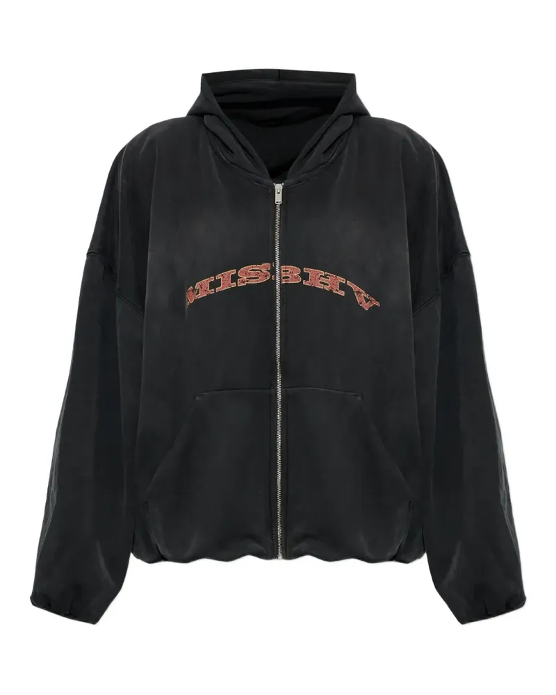 MISBHV logo-print zip-up hoodie - Schwarz Schwarz