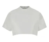 leather crop top - Grau