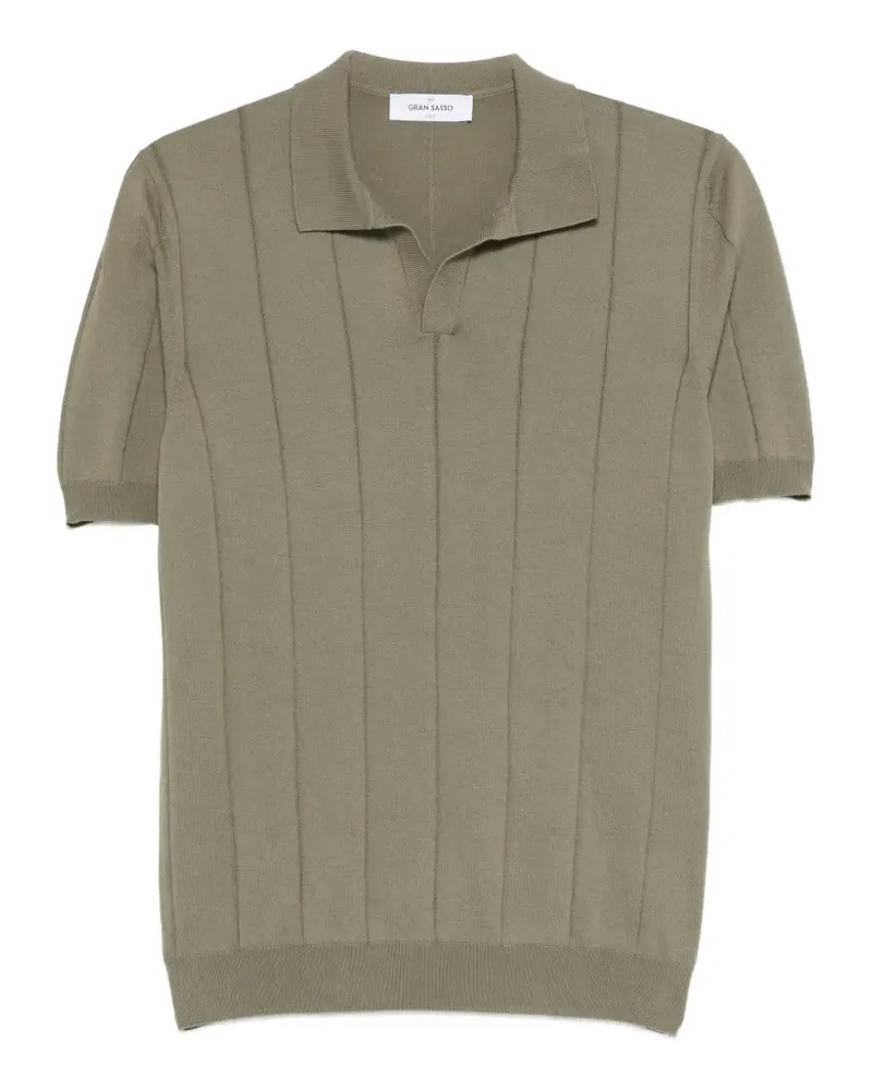 Gran Sasso ribbed V-neck T-shirt - Grün Grün