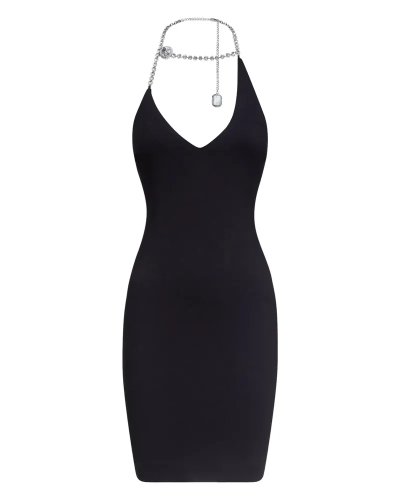 Area Minikleid mit Kristallen - Schwarz Schwarz