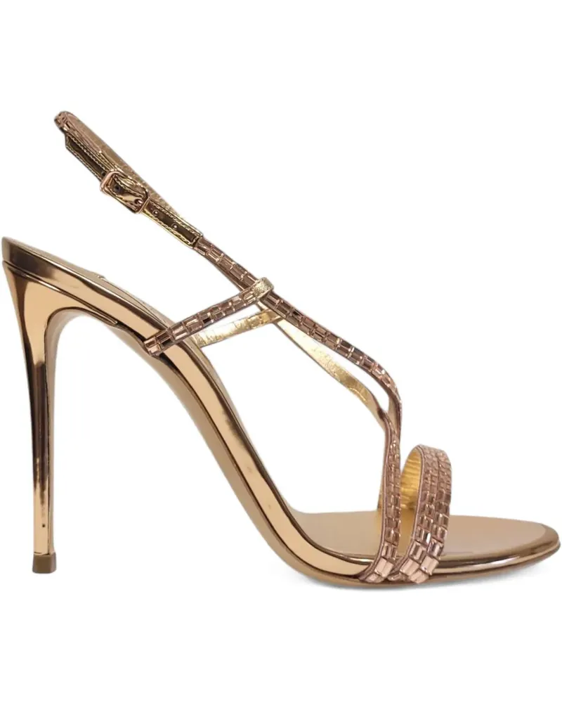 Casadei Slingback-Sandalen mit Kristallen 100mm - Gold Gold