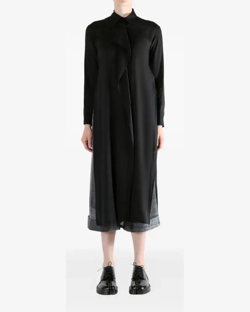 Yohji Yamamoto ruffled dress - Schwarz Schwarz