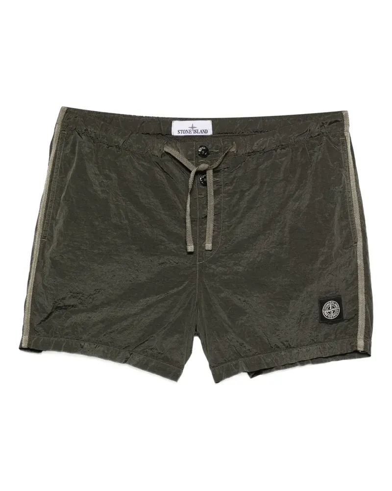 Stone Island Badeshorts mit Logo-Patch - Grün Grün