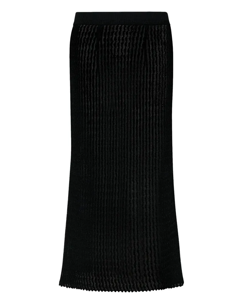 Maison Margiela Midirock aus geripptem Strick - Schwarz Schwarz