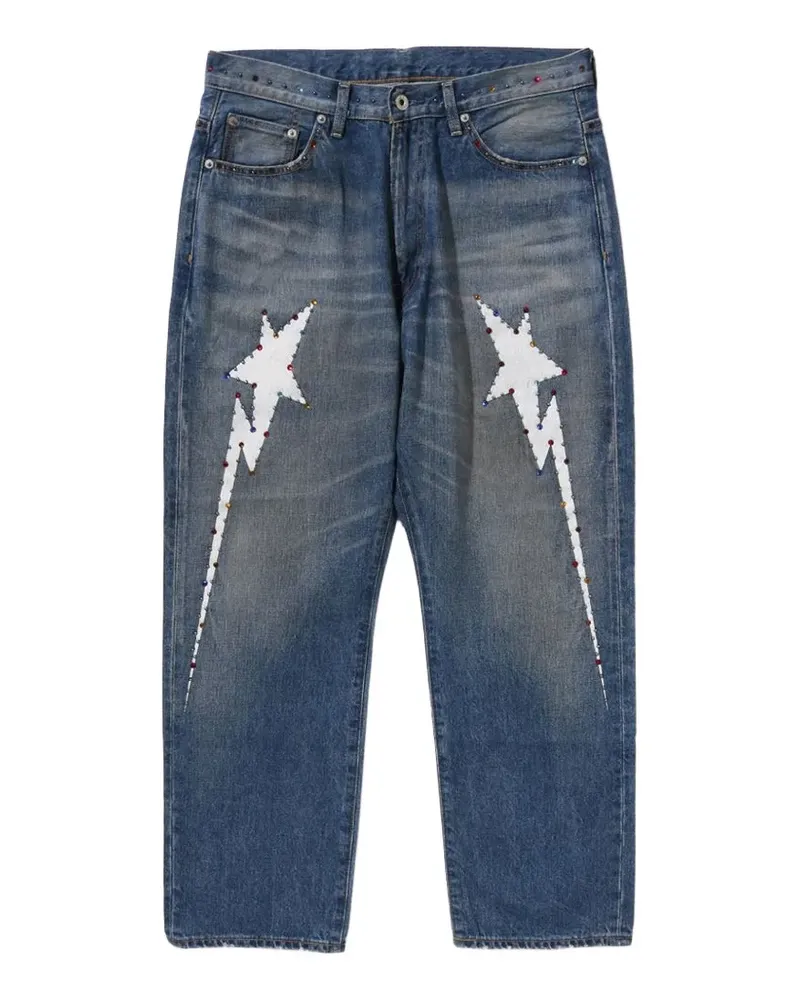 BAPE Color Stone crystal-embellished jeans - Blau Blau