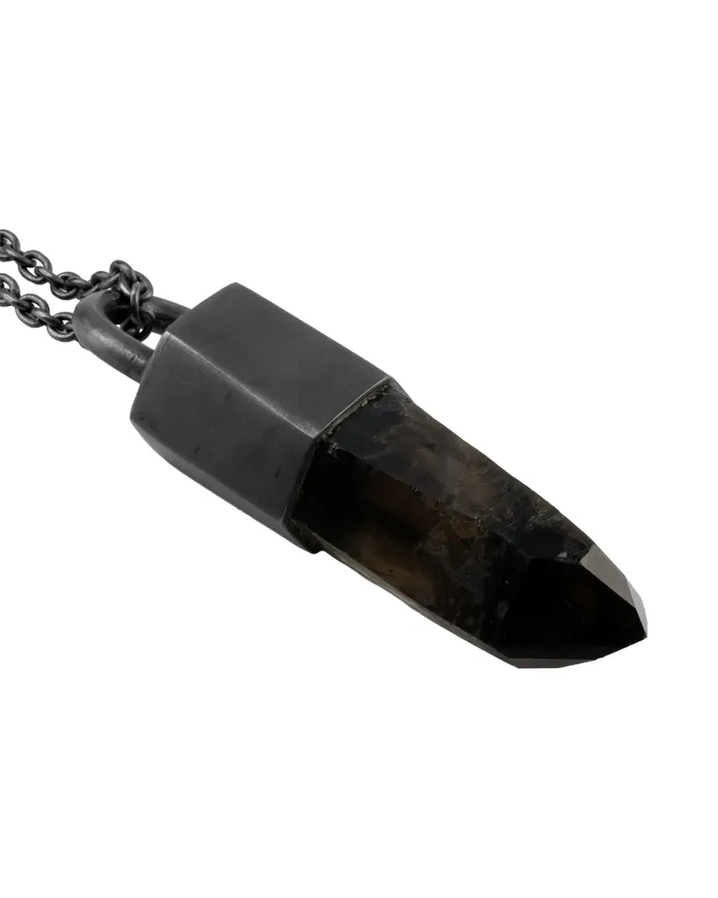 Parts Of Four oxidised sterling silver Talisman smoky quartz necklace - Grau Grau