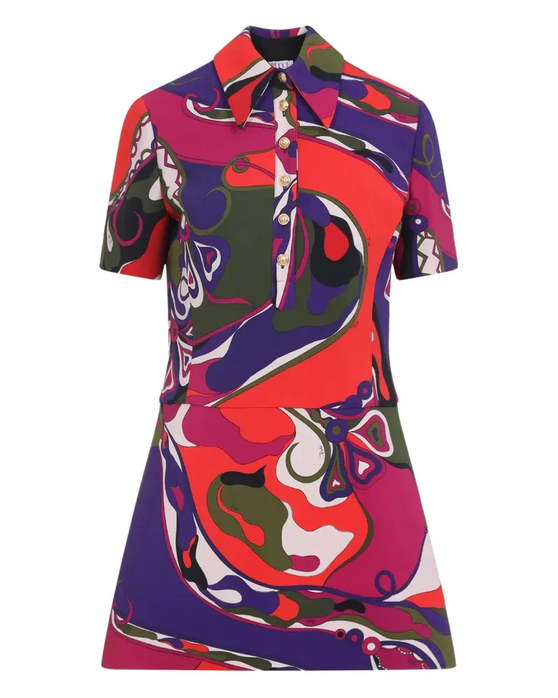 Emilio Pucci Kleid mit abstraktem Print - Rot Rot