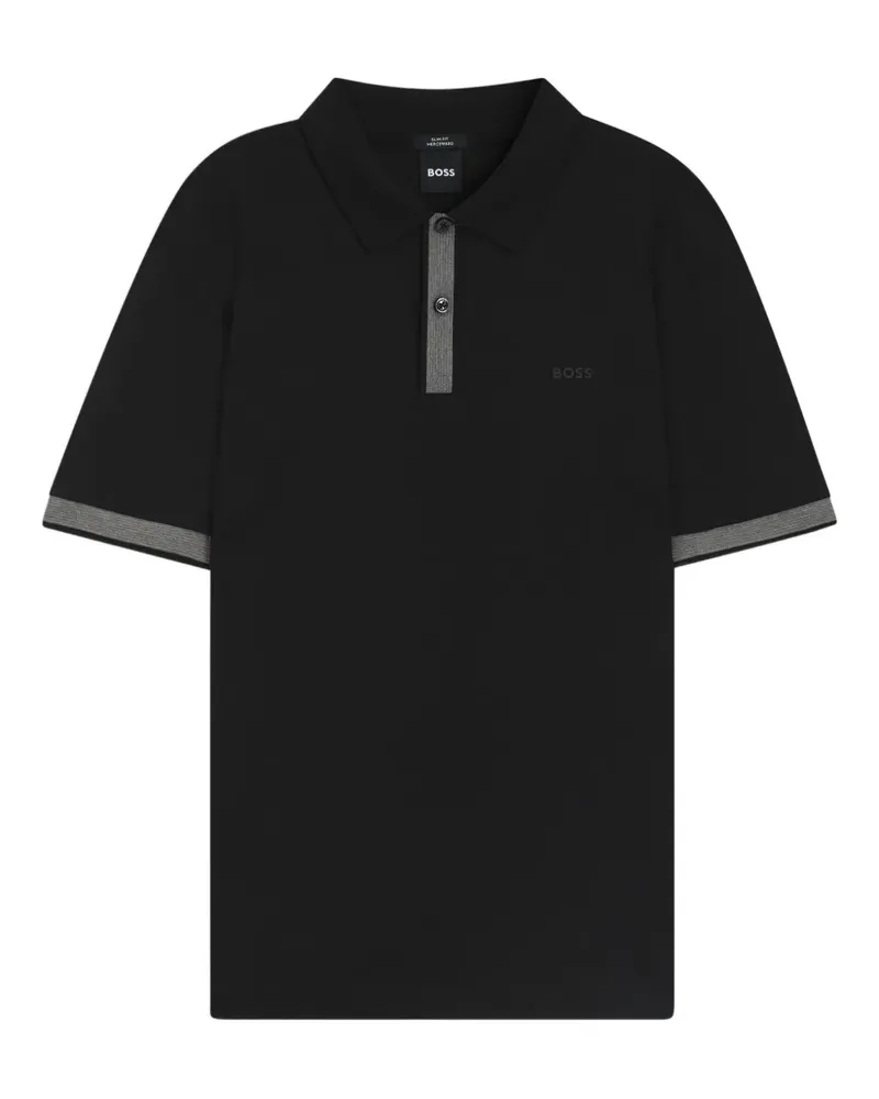 HUGO BOSS Poloshirt mit Kontrastdetails - Schwarz Schwarz