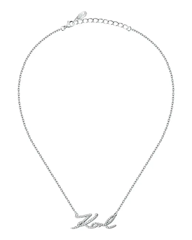 Karl Lagerfeld Halskette mit verziertem Namen - Silber Silber