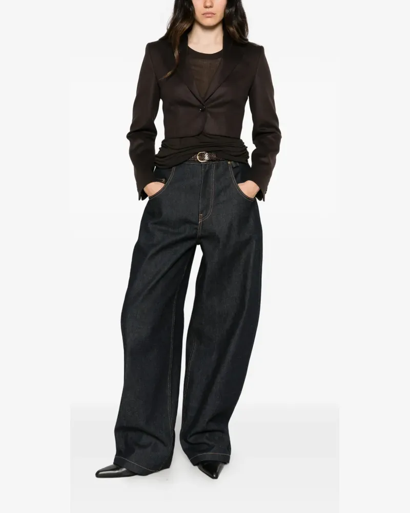 Max Mara Einreihiger Cropped-Blazer - Braun Braun