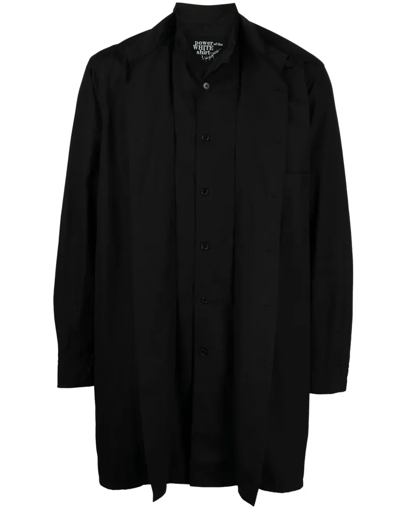 Yohji Yamamoto Hemd im Layering-Look - Schwarz Schwarz