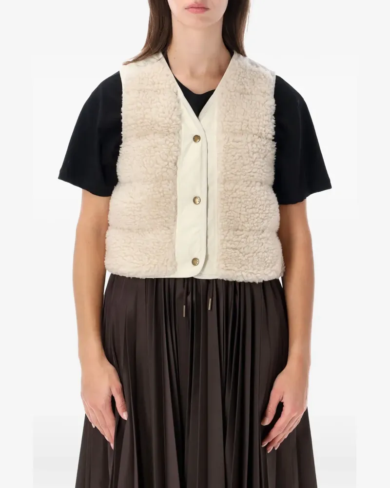 Moncler fluffy teddy padded gilet - Nude Nude