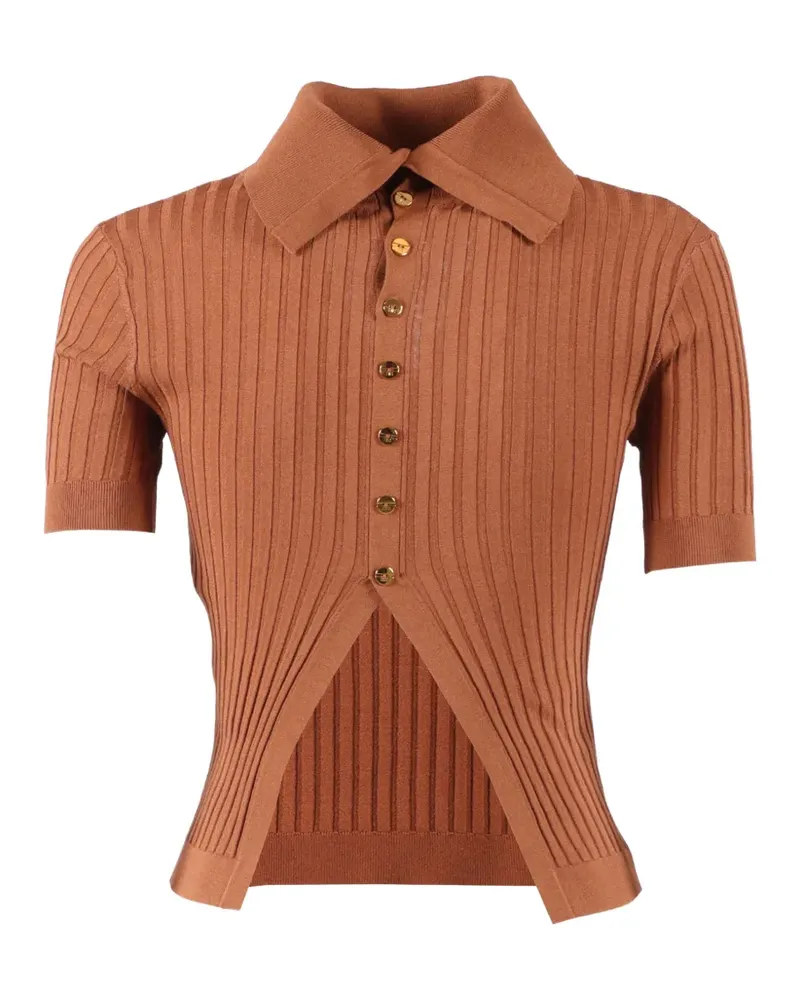 Elisabetta Franchi Gerippter Rollkragenpullover - Braun Braun