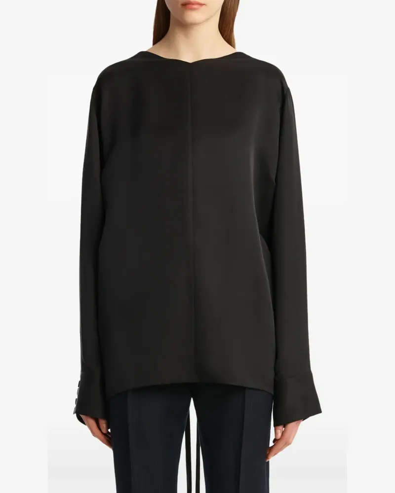KHAITE Langarmshirt mit Schleifenverschluss - Schwarz Schwarz