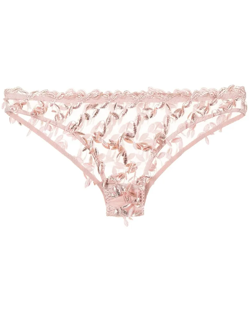 Gilda & Pearl Bestickter Tallulah Slip aus Seidenstretch Rosa