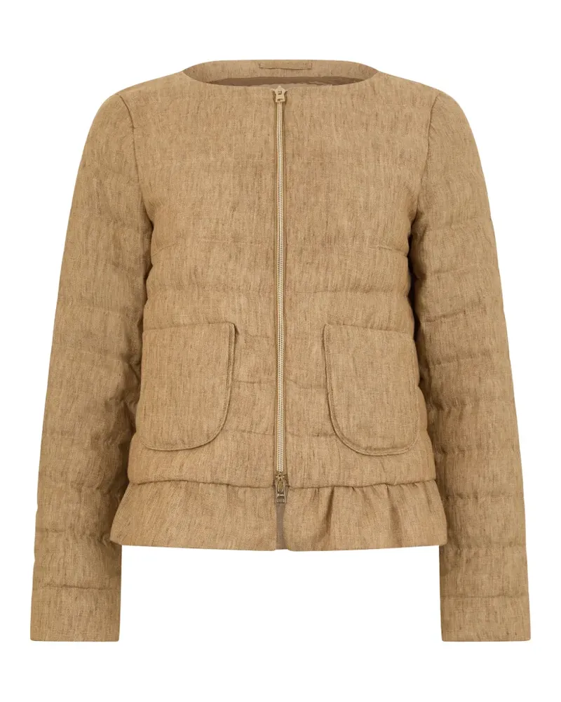 Herno ruffled zip-fastening jacket - Nude Nude