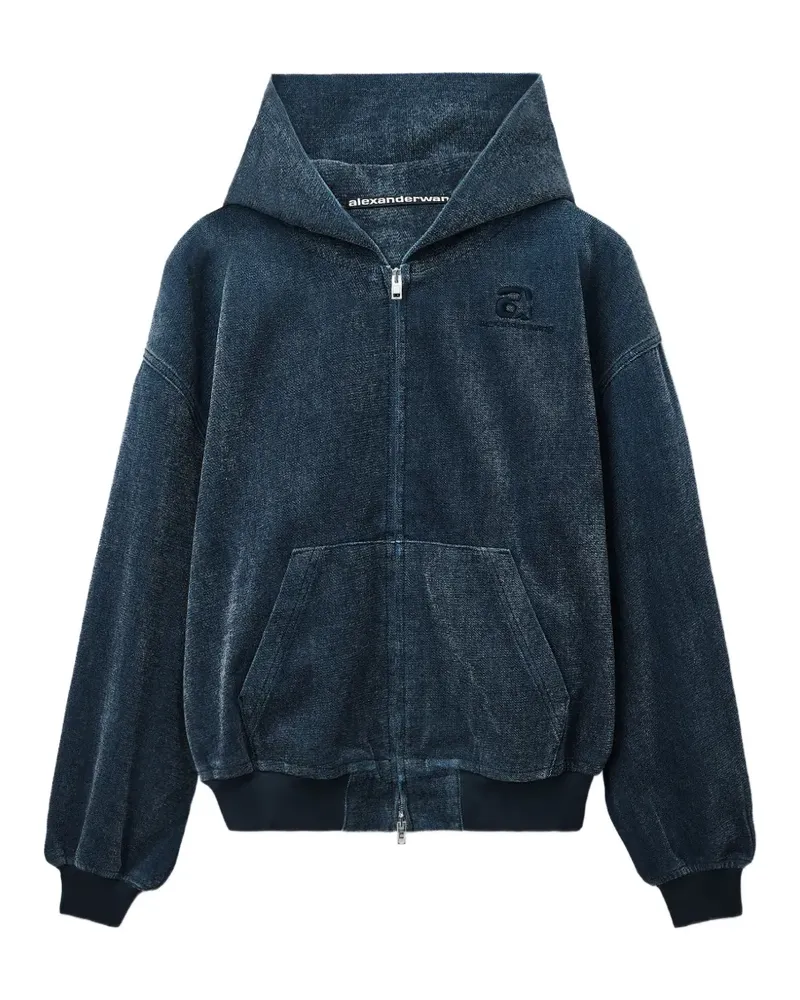 Alexander Wang Hoodie aus gebürstetem Denim - Blau Blau