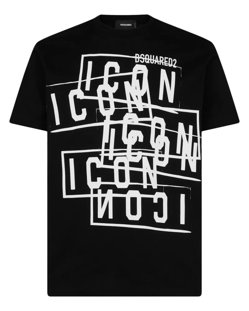 Dsquared2 T-Shirt mit "Icon"-Print - Schwarz Schwarz