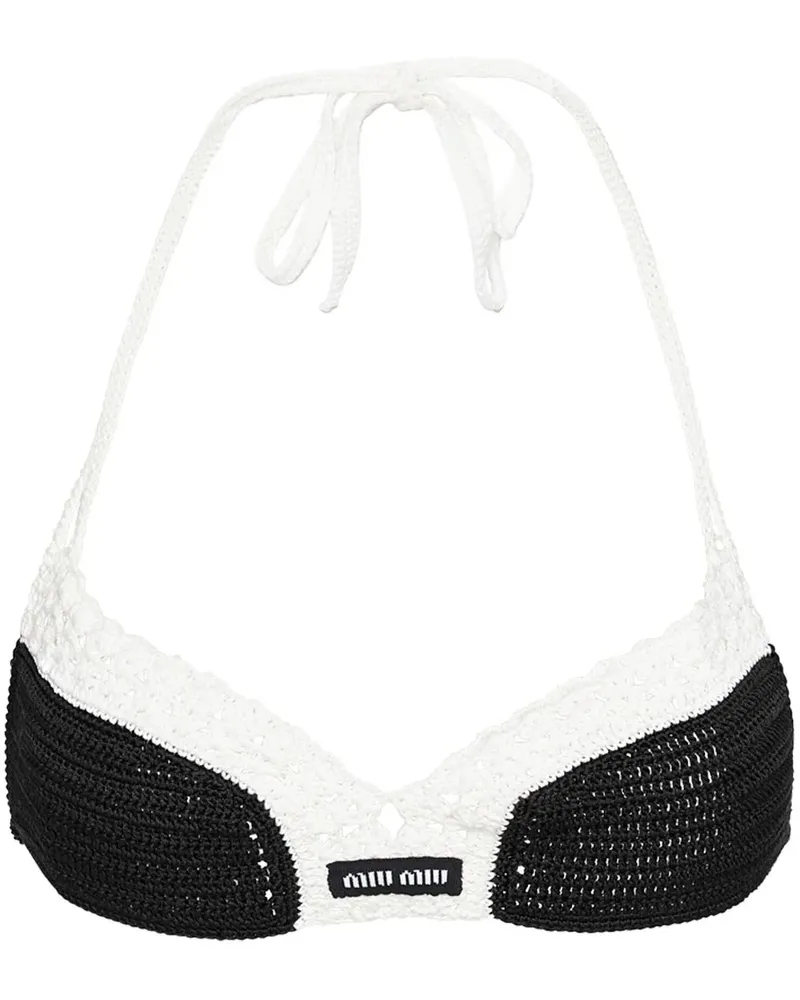 Miu Miu Gehäkeltes Triangel-Bralet - Schwarz Schwarz