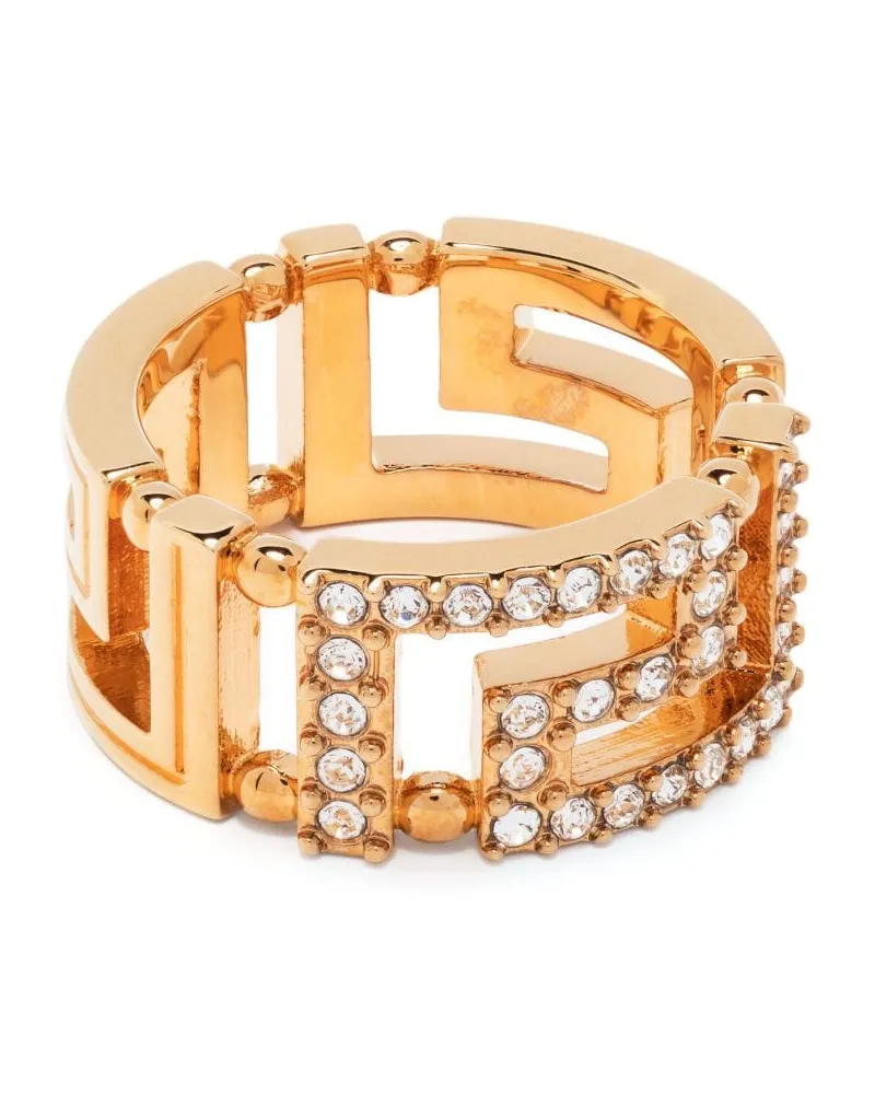 Versace Greca Ring mit Kristallen - Gold Gold