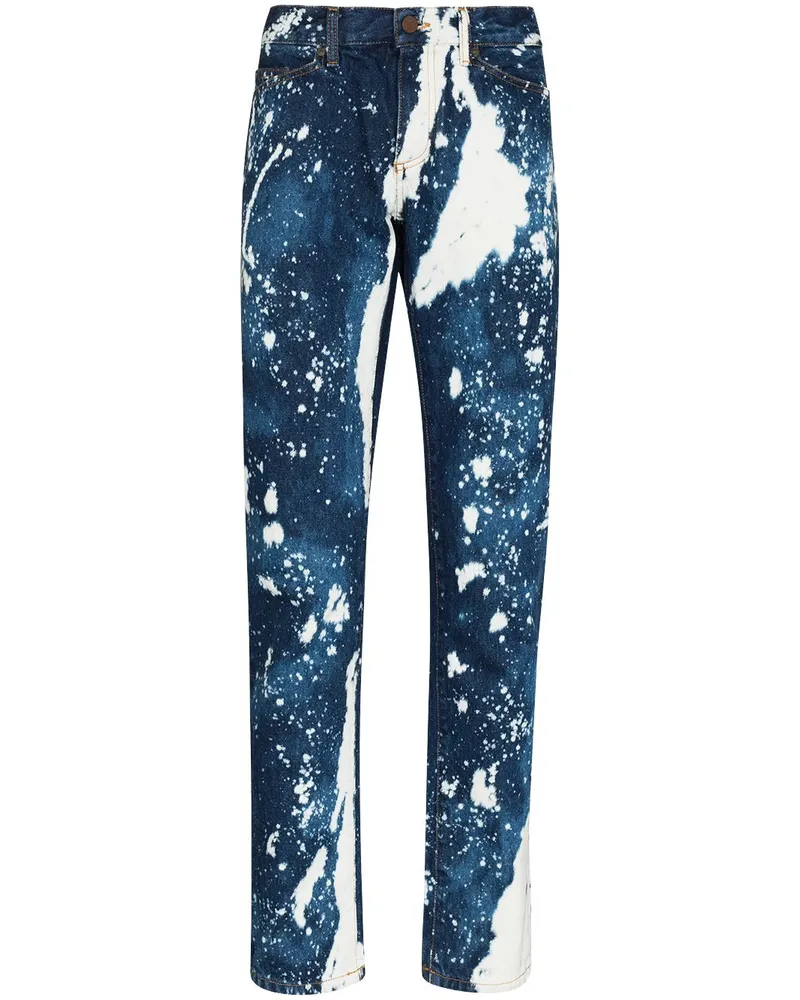 Palm Angels Galaxy Dye Slim-Fit-Jeans Blau