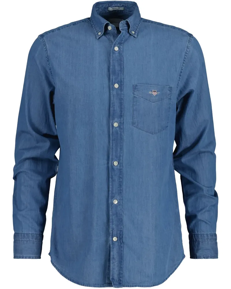 Gant Jeanshemd mit Logo-Stickerei - Blau Blau