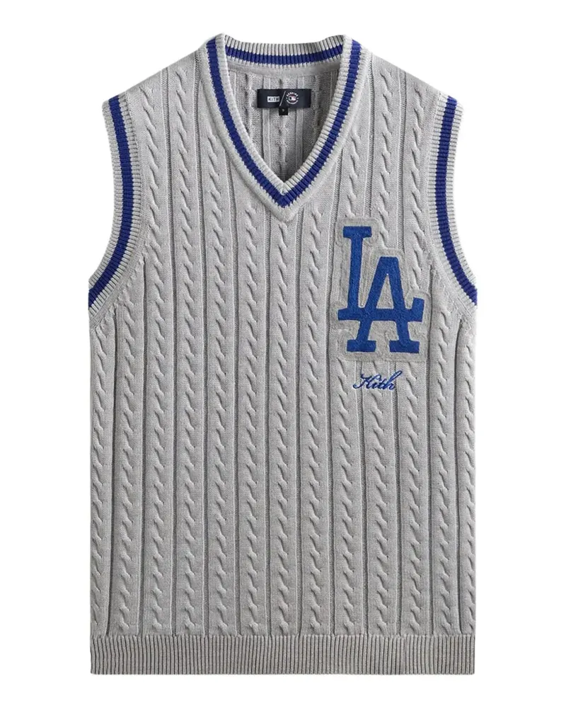KITH x Los Angeles Dodgers Aiken Pullunder mit Zopfmuster - Grau Grau