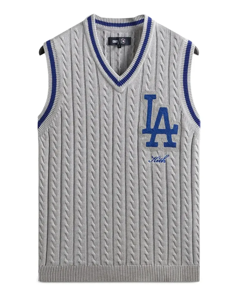 KITH x Los Angeles Dodgers Aiken Pullunder mit Zopfmuster - Grau Grau