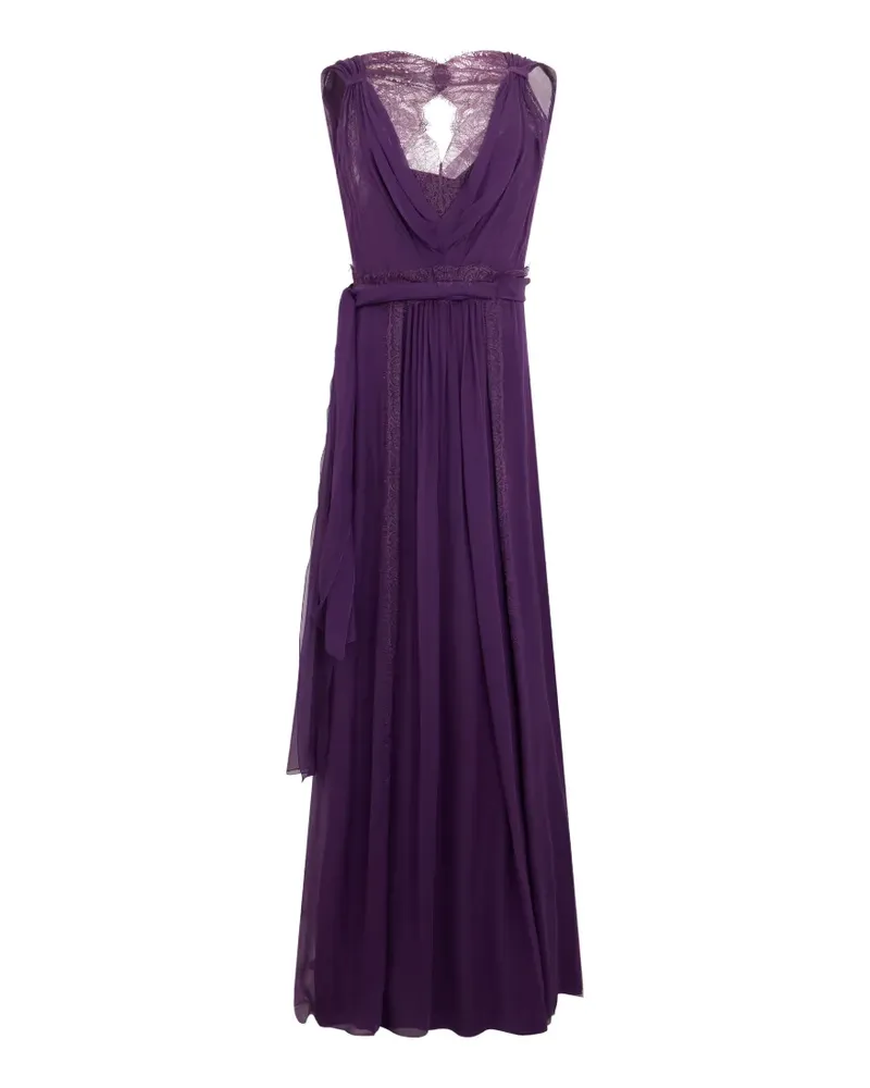 Alberta Ferretti Maxikleid mit Spitze - Violett Violett