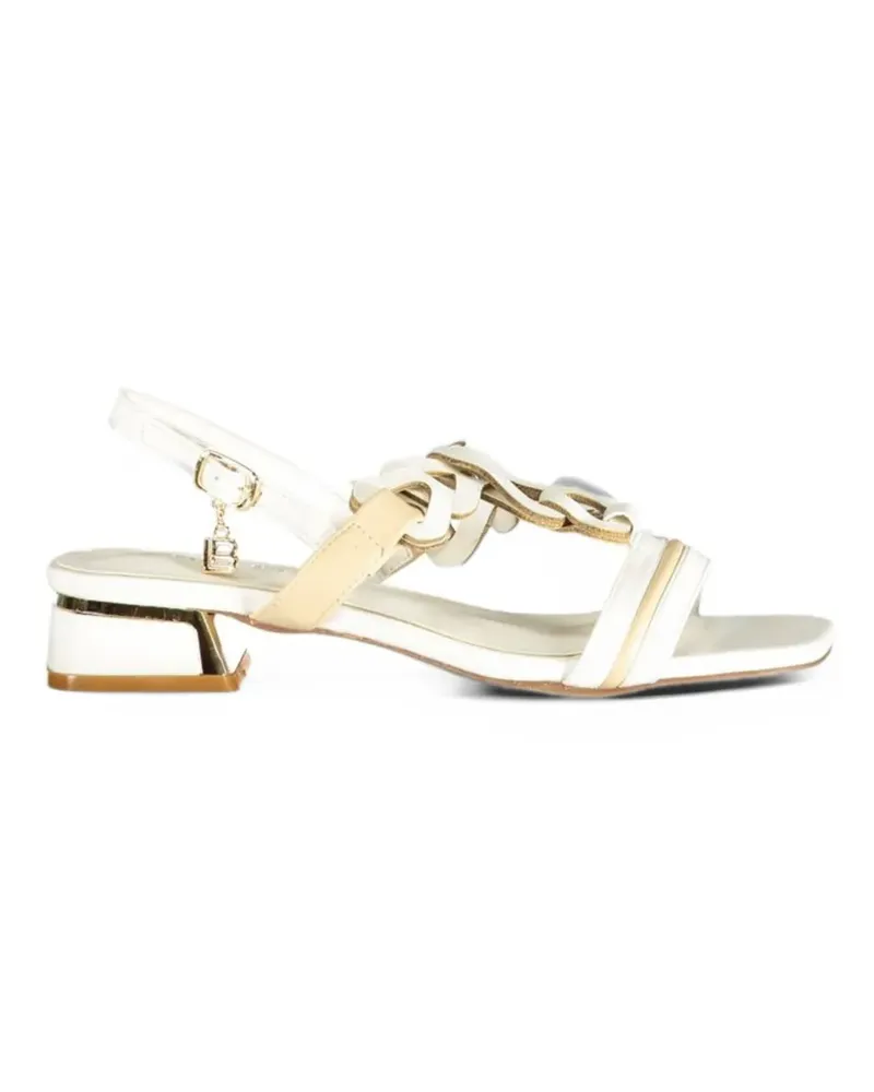 Laura Biagiotti logo-plaque buckled sandals - Weiß Weiß