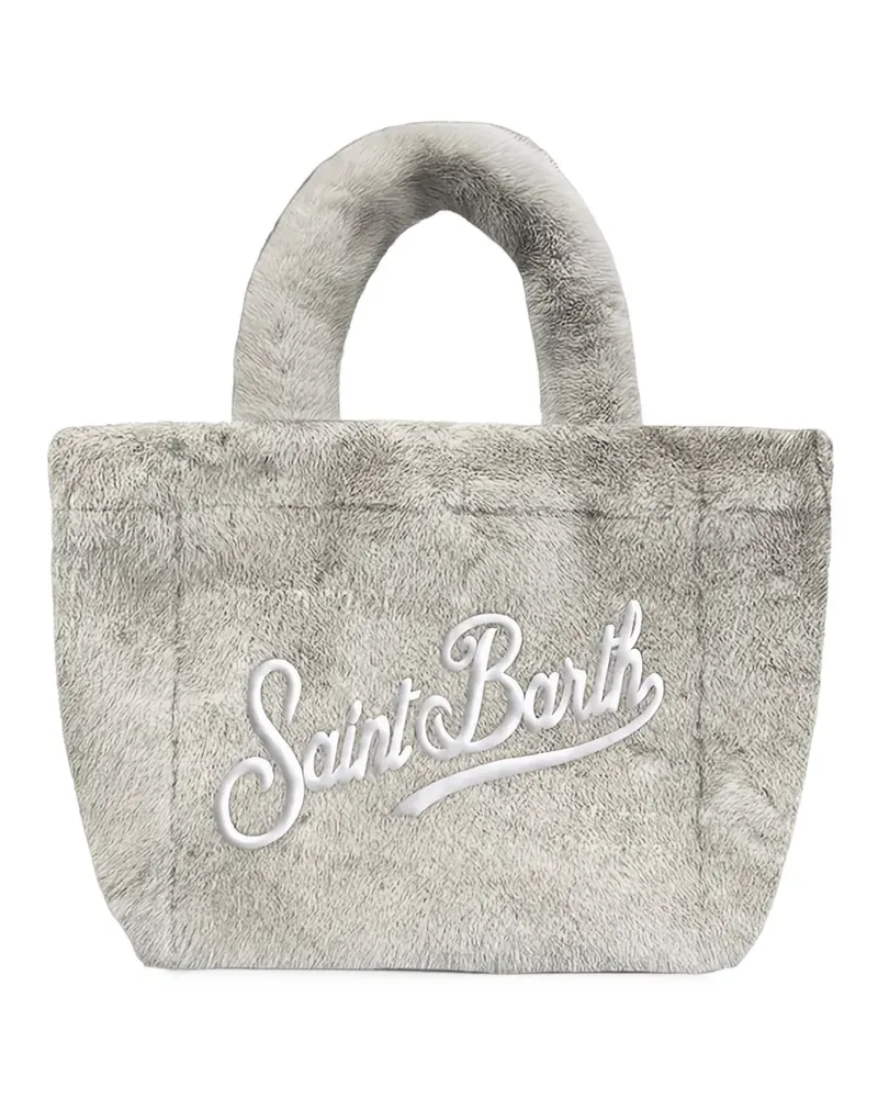 MC2 Saint Barth Mini Kosmetiktasche aus Faux Fur mit Logo-Stickerei - Grau Grau